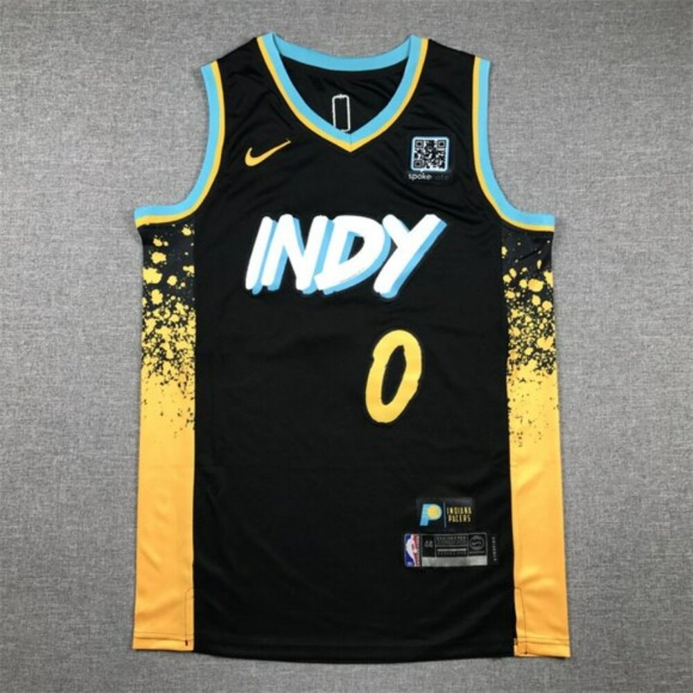 Youths Kids Mens Tyrese Haliburton Black Stitched Jersey